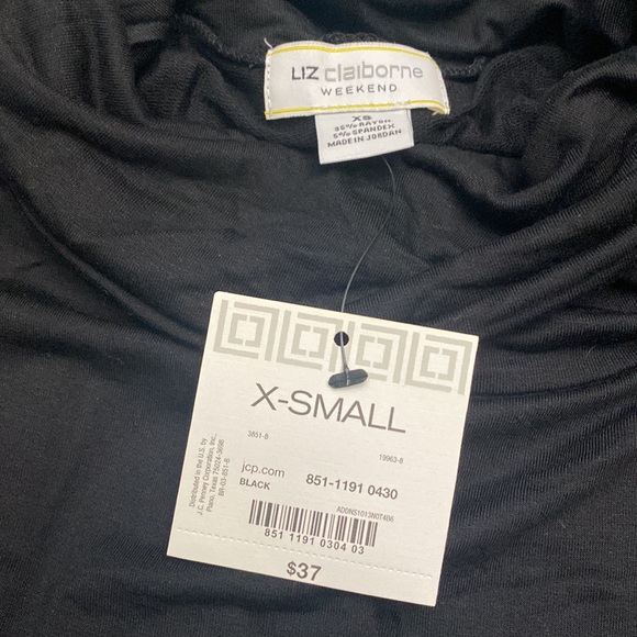 Liz Claiborne Weekend Black Cowlneck Tunic - Picture 2 of 5